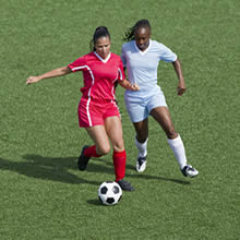 Still from a women's football match