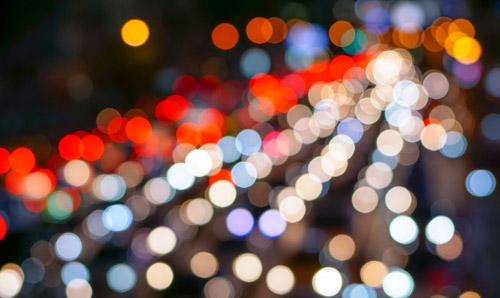 Abstract image of blurred head and tail lights